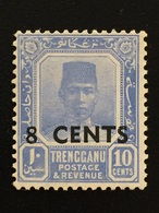 Malaya 1941 Terengganu Sultan Suleiman 8c On 10c MLH SG#60 Q177 - Trengganu