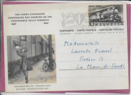 CENTENAIRE DES CHEMINS DE FER  1847-1947 Collaboration Des Chemins De Fer / Poste - Entiers Postaux