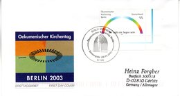 BRD Schmuck-FDC "Erster Ökumenischer Kirchentag, Berlin", Mi. 2341  ESSt 8.5.2003 BERLIN ZENTRUM - FDC: Covers