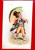 Jolie Chromo Jeune Homme Avec Parapluie, Sans Publicité - Sonstige & Ohne Zuordnung