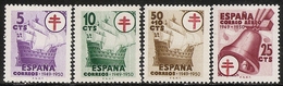 1949-ED. 1066 A 1069 - SERIE COMPLETA-POR TUBERCULOSOS. CRUZ DE LORENA-NUEVO SIN FIJASELLOS - 1931-50 Nuovi