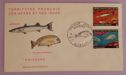 AFARS ET ISSAS ENVELOPPE 1ER JOUR YT 441/442 "POISSONS" 15/04/1977 RARE - Covers & Documents