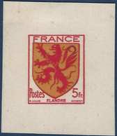 France épreuve De Couleur Découpée Sans Le Noir Du N°602 Blason 5 Fr Flandre - Unused Stamps
