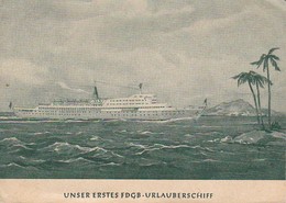 AK Unser Erstes FDGB-Urlauberschiff - Nach Aquarell Alfred Worms  (40235) - Steamers