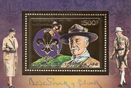 1987 Guinee Guinea Baden Powell Scouting 2 GOLD Souvenir Sheets Perf & IMPERF Non-Dentale   MNH - Guinée (1958-...)