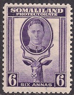 Somaliland 1942 KGV1 6 Annas Violet MM SG 110 ( R1053 ) - Somaliland (Protectorat ...-1959)