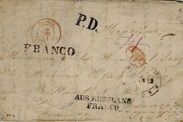 1851- Letter From MOSCOU To France  P.D. + FRANCO + AUS RUSSLAND / FRANCO  + Red 11 / A.E.D - ...-1857 Préphilatélie