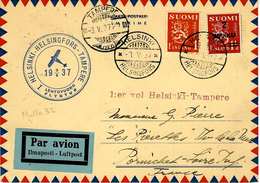 3-5-1937 - C P A   Fr. 3 M -   HELSINKI -HELSINGFORS - TAMPERE  To France  ( Muller 32 ) - Cartas & Documentos