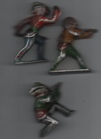 Figurines   3  Indiens En Aluminium  7 Cm X 4 Cm - Jouets Anciens