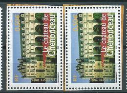 [29] Variété : N° 3595 Chenonceau Façade Jaune-verdâtre + Normal ** - Unused Stamps