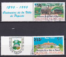 Polynésie Centenaire De La Ville De Papeete  N°358A-359A Oblitéré - Gebruikt