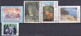 Polynésie Bicentenaire Fondation Conservatoire Bambou Flore La Belle De Nuit Peintres N°456-461-462-470-471 Oblitéré - Used Stamps