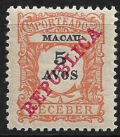 Macao Macau – 1911 Revenues Overprinted REPUBLICA - Ungebraucht