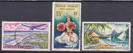 Polynésie Poste Aérienne Inauguration De L Aéroport Danseuse Paysage De Moorea  N°5-7-9 Oblitéré - Used Stamps