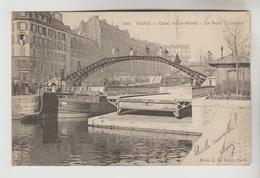 CPA PIONNIERE PARIS 10° ARRONDISSEMENT - CANAL SAINT MARTIN : Pont Tournant De La Grange Aux Belles - Paris (10)