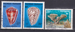 Polynésie Poste Aérienne Coquillages Conus Gauguini Conus Marchionatus Symposium Miami  N°115-116-121 Oblitéré - Used Stamps