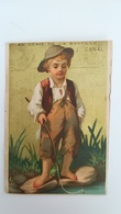 CHROMO DOREE - AU GENIE DE LA BASTILLE - J. CANAL - ENFANT QUI PECHE - VERSO CALENDRIER 1881 - Autres