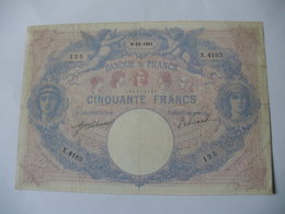 BILLET 50 F BLEU ET ROSE  09/12/1911 FAY 14/24 - 50 F 1889-1927 ''Bleu Et Rose''