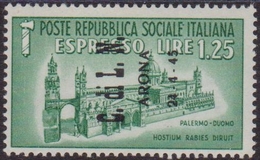 386 ** Arona 1945 – Soprastampato Espresso N. 16. Cert. Biondi. Cat. € 750,00 - Emisiones Locales/autónomas