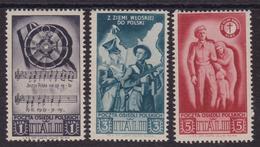 393 ** Corpo Polacco 1946 – Soccorso Di Guerra Colori Cambiati N. 27/29. Cert. Biondi. Cat. € 550,00. SPL - 1946-47 Período Del Corpo Polacco