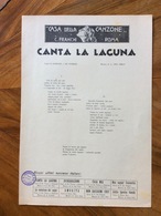 GRAFICA EDITORIALE 1931  VOLANTINO  "Canta La Laguna " Di Delpelo-Torres-Simeoni  ED. F.LLI FRANCHI - Musica Popolare