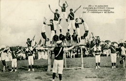 86. VIENNE - CIVRAY. Concours De Gymnastique 1910. Pyramides Par L'Athlétique De Ruffec. - Civray