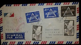 O) 1960 CIRCA-CHINA, DECLARATION OF HUMAN RIGHTS-FLAME FROM LIBERTY-TORCH, ILO AND HEADQUARTERS GENEVA, AIRMAIL TO BAYER - Storia Postale