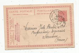 Entier Postal , Belgique, Carte Postale, MONS ,SAUMUR , 1920,  Douane & Transport A. Braquenier, 3 Scans - Cartoline 1909-1934