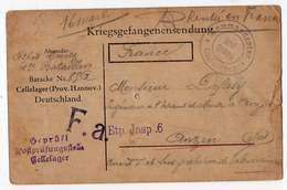 CARTE DE PRISONNIER EN ALLEMAGNE 1916  CACHETS - Guerre (timbres De)
