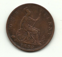 1892 - Gran Bretagna 1 Penny     ---- - Andere & Zonder Classificatie