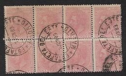 EDIFIL 207 ALFONSO XII. 1879 (BLOQUE DE 8). MATASELLOS ESTAFETA DEL ESTE (MADRID). 01-06-1889. LUJO. - Used Stamps