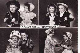 LA BRETAGNE - Costumes Des Régions De:1 Quimper.29- 2 Baud.56- 3 Rosporden,Scaer.29- 4 Audièrrne,Douarnenez.29 - Costumes