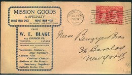 1908, CANADA - Advertising Envelope "Church Goods" For Church Supplies - Sonstige & Ohne Zuordnung