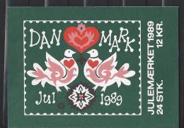 Carnet De Vignettes De Noël Du Danemark De 1989 - Abarten Und Kuriositäten