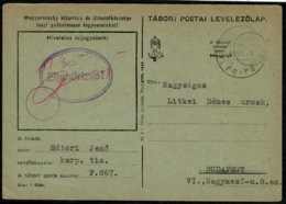 Ref 1281 - 1943 WWII Hungary Military Postal Stationery Card - Tabori Postai Levelezolap (2) - Brieven En Documenten