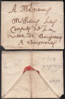 France 1642 - Lettre Avec Courrier Officiel 22/11/1642 De Saint-Etienne Vers Consuls De Baigneres (7G34626) DC2625 - ....-1700: Vorläufer