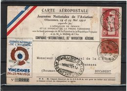 LMON3 - FRANCE CP JNA FRANCE / ROUMANIE 24/5/1937 - 1927-1959 Covers & Documents