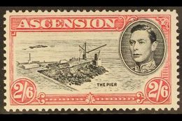 1938  2s6d Black And Deep Carmine Perf 13 With 'DAVIT' FLAW, SG 45ca, Very Fine Lightly Hinged Mint, Cat £1400. For More - Ascension (Ile De L')