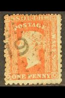 NEW SOUTH WALES  1860-72 1d Scarlet Diadem, PERF. COMPOUND 12 X 13 (at Top), SG 171, Crisp Almost Full "19" Cancel Of Ry - Other & Unclassified