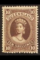QUEENSLAND  1882-95 10s Brown On Thick Paper, SG 160, Very Fine Mint. For More Images, Please Visit Http://www.sandafayr - Andere & Zonder Classificatie