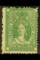 QUEENSLAND  POSTAL FISCAL 1871-72 1s Green Wmk Large Crown And Q, SG F18, Mint Very Lightly Hinged. For More Images, Ple - Otros & Sin Clasificación