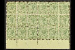 VICTORIA  1899-1901 3d Slate-green, SG 362, Never Hinged Mint Marginal BLOCK Of 18 (6x3), Darkish Gum But Very Pleasing  - Andere & Zonder Classificatie
