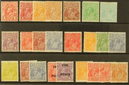 1913-36 MINT KGV "HEADS" SELECTION  Presented On A Stock Card & Includes Amongst Others, 1914-20 4d & 5d, 1918 1s4d Shad - Autres & Non Classés