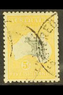 1915  5s Grey And Yellow Kangaroo, 2nd Wmk, SG 30 Fine Postally Used. For More Images, Please Visit Http://www.sandafayr - Other & Unclassified