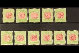 POSTAGE DUE  1909-10 Wmk Crown Over Double-lined A Set To 5s Plus 1d & 2d Die II, SG D63/71 & SG D64b/65a, Very Fine Min - Sonstige & Ohne Zuordnung