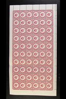 POSTAGE DUES  1950-53 6c Carmine (SG D6a) Never Hinged Mint COMPLETE PANE OF SIXTY STAMPS (6 X 10) With Margins All Roun - Barbades (...-1966)
