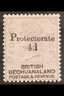 1888  4d On 4d Lilac & Black "Protectorate" Overprinted, SG 44, Fine Mint For More Images, Please Visit Http://www.sanda - Other & Unclassified