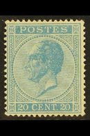 1865-66  20c Blue Perf 15 (SG 35, Michel 15 D, COB 18A), Fine Mint, Fresh Colour. For More Images, Please Visit Http://w - Otros & Sin Clasificación