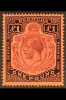 1918-22  £1 Purple & Black/red, SG 55, Very Fine, Lightly Hinged Mint For More Images, Please Visit Http://www.sandafayr - Bermudes
