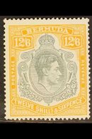1938-44 KGVI KEY PLATE RARITY  12s.6d Grey And Pale Orange, BROKEN LOWER RIGHT SCROLL, SG 120ce, Superb Never Hinged Min - Bermudes